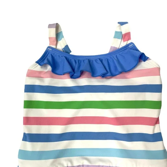 The Beaufort Bonnet Company striped bow ruffle swimsuit Sz 3T - Picture 2 of 8